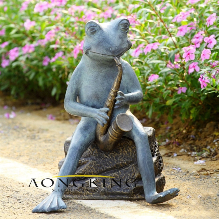 bronze frog statue