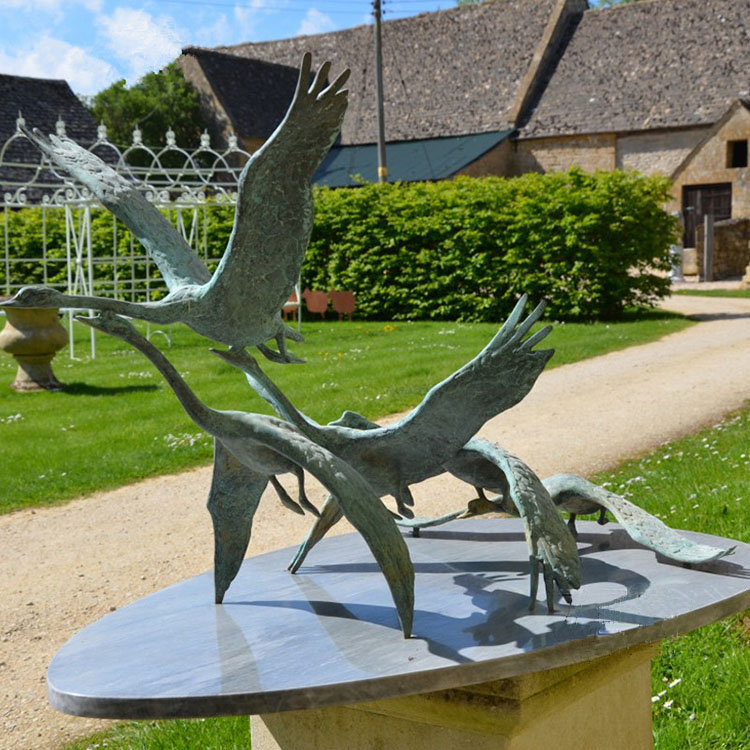bronze wild goose sculpture