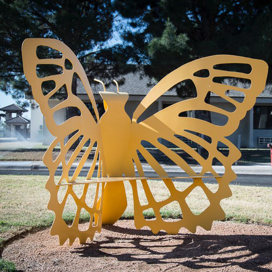 stainless steel butterfly sculpture