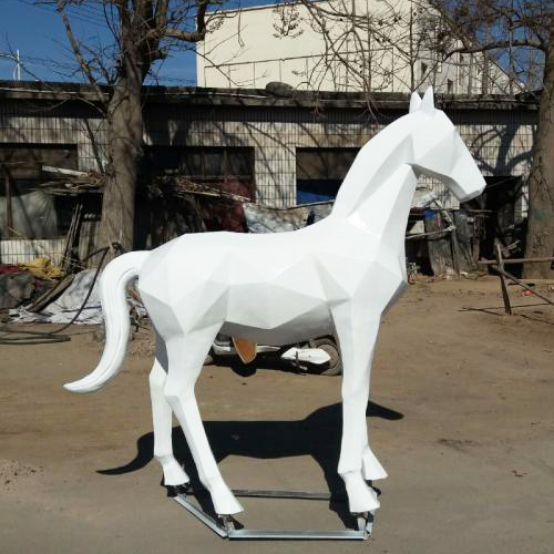 stainless steel horse garden sculpture
