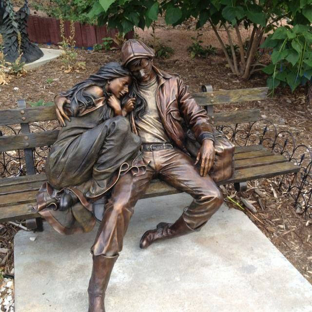 bronze lover statue,sculpture outdoor garden