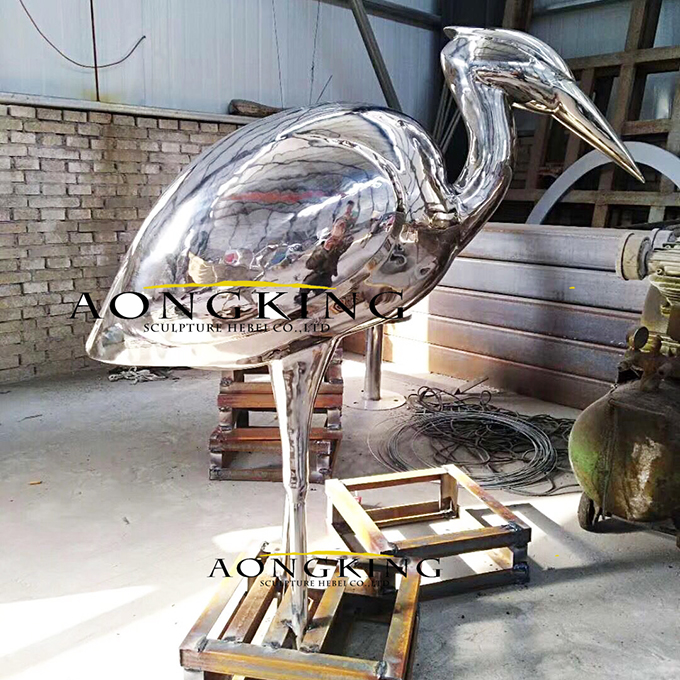 stainless steel bird sculpture