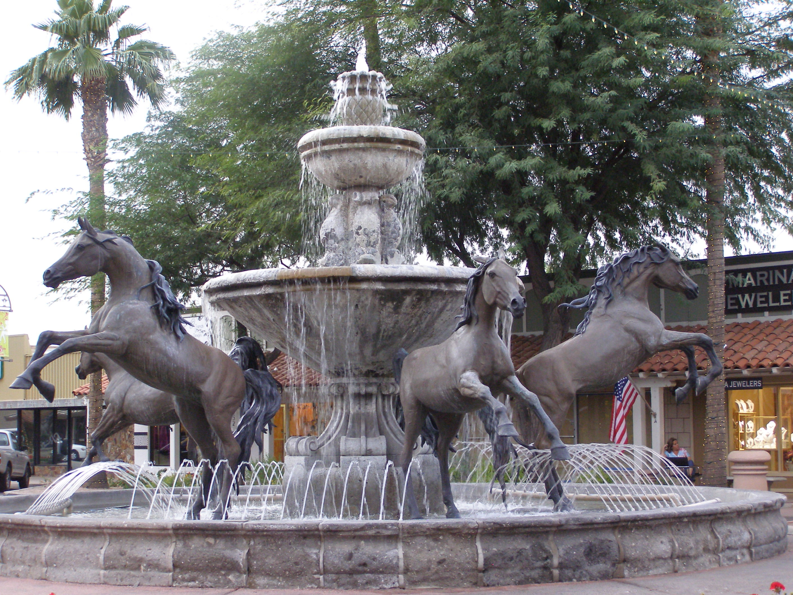 bronze water fountains decor statue