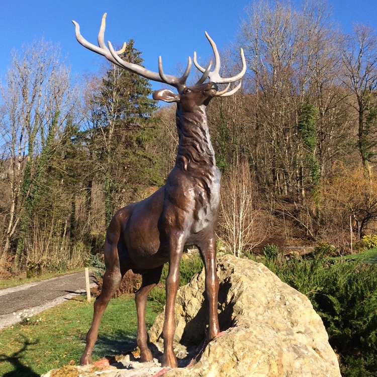 bronze deer elk sculpture