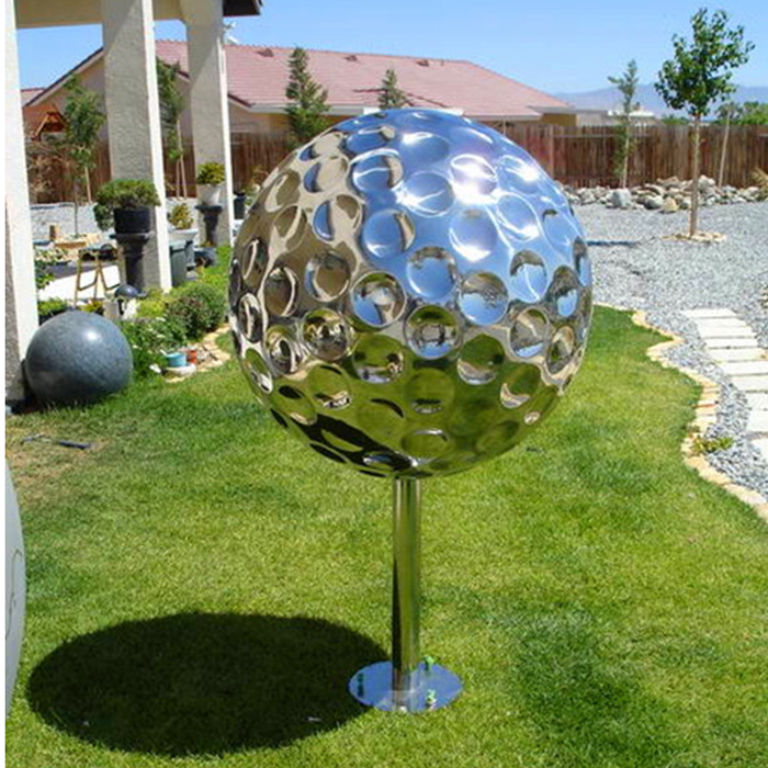 modern metal art sculptures of golf ball