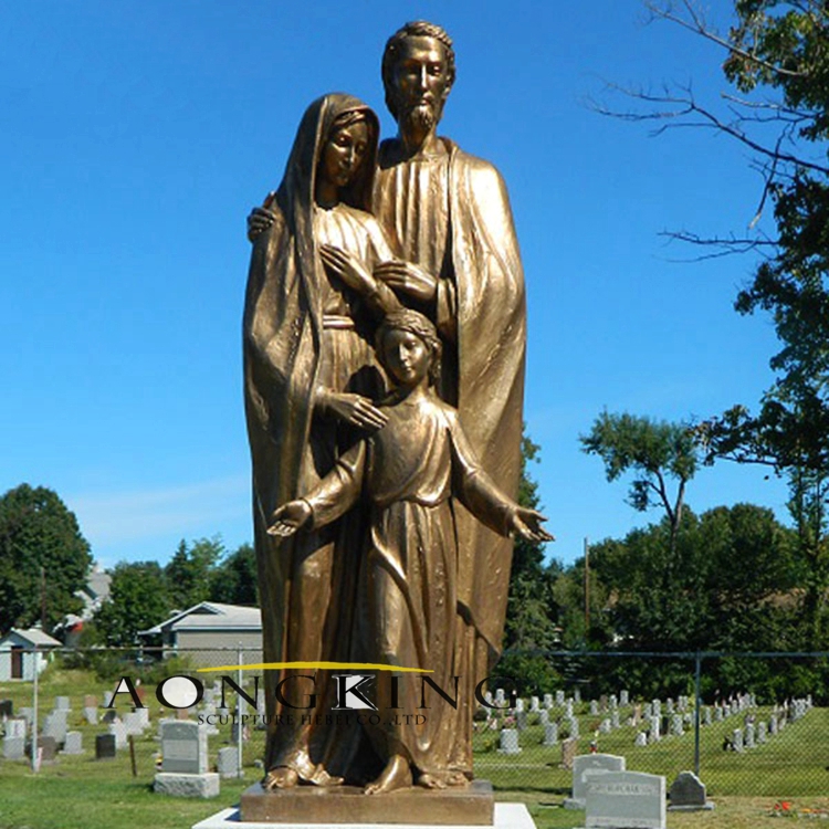 bronze the holy family sculpture