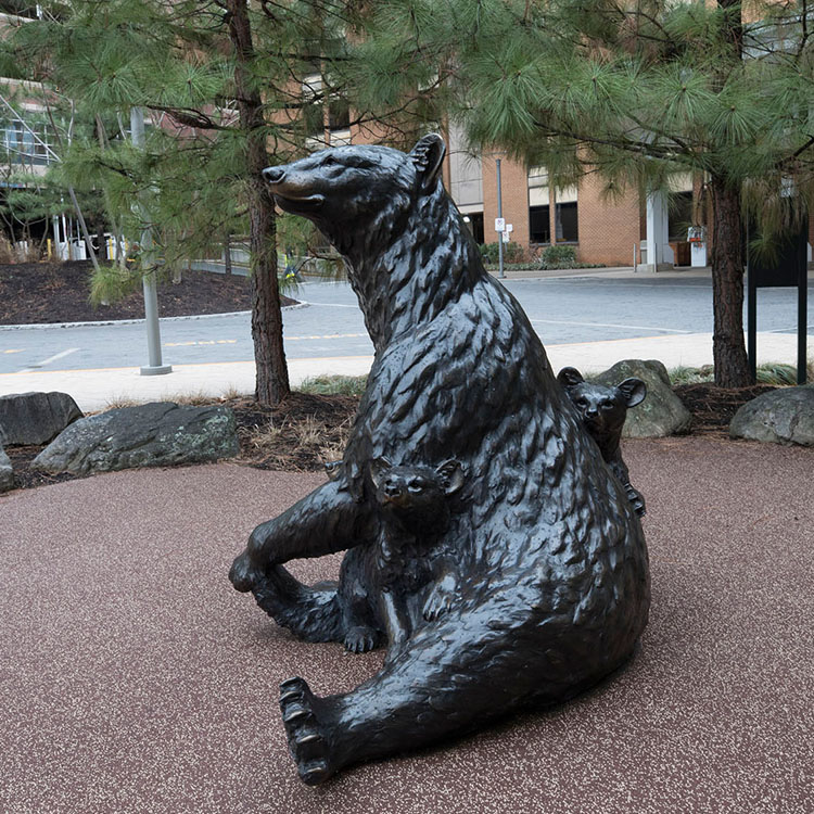 cast bronze bear sculpture 