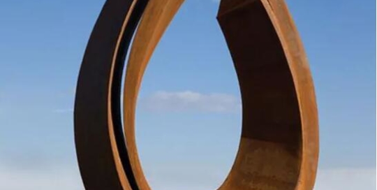 latge corten steel sculpture