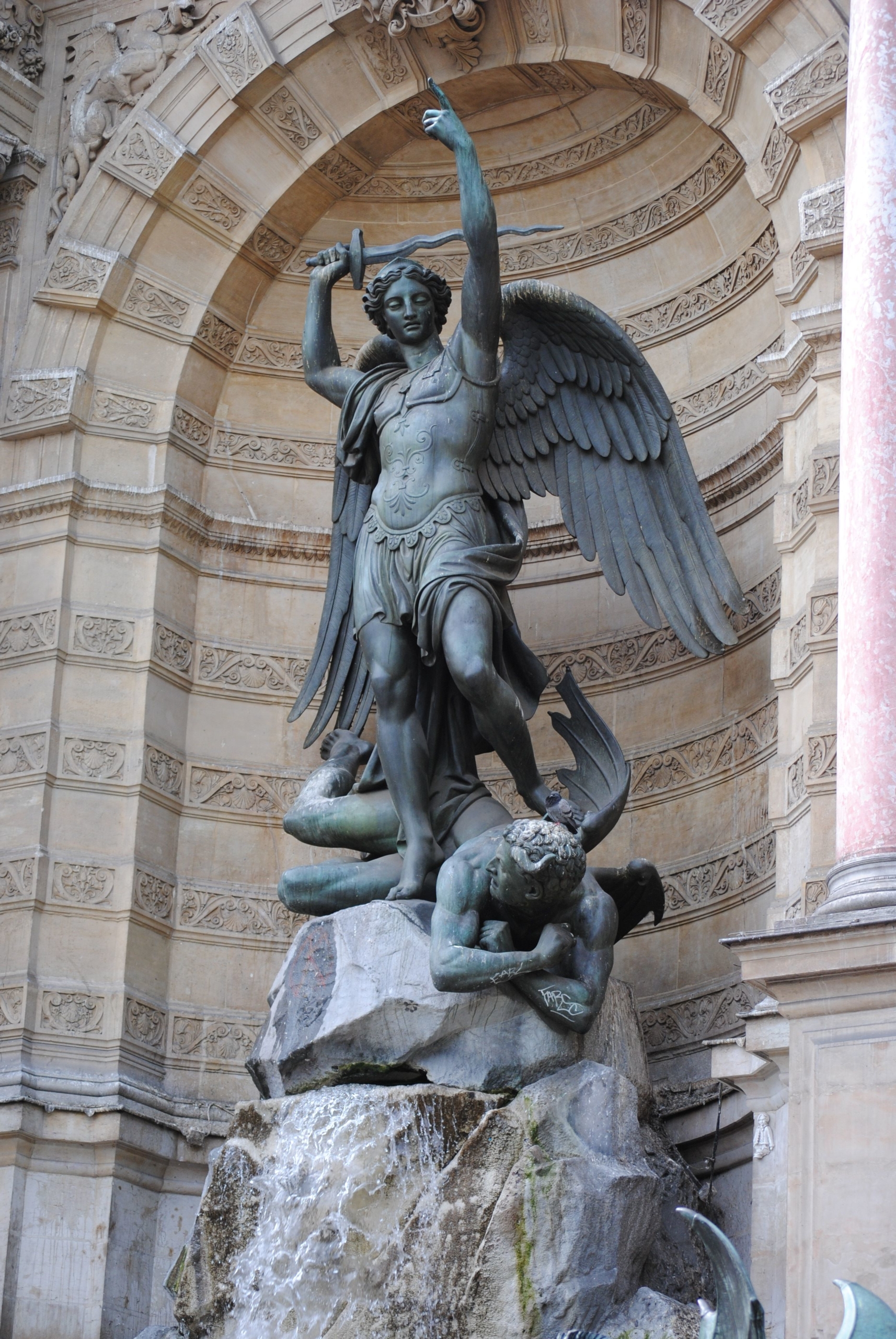large angels sculpture