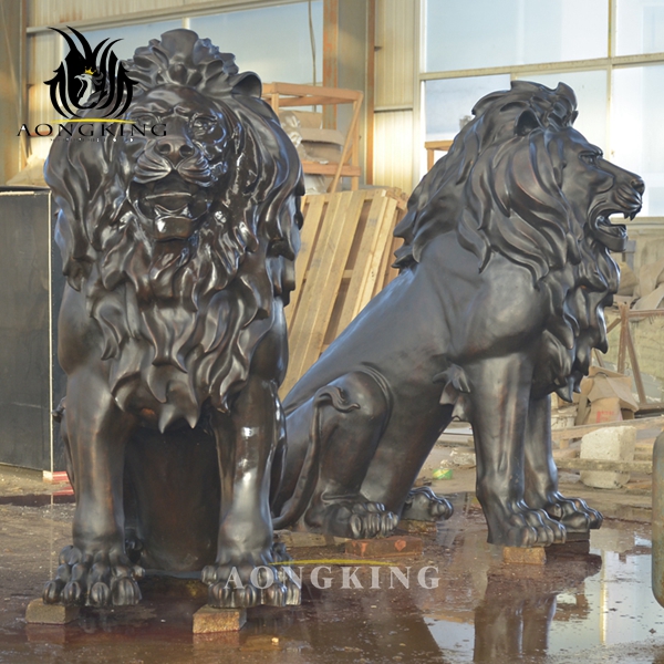bronze lion-sculpture