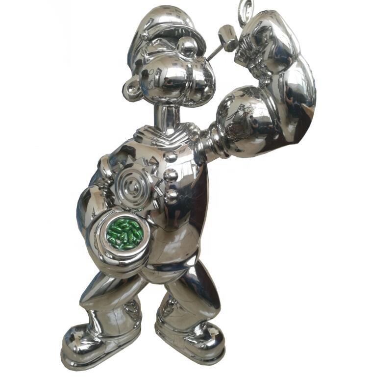statues for sale of stainless steel popeye statue