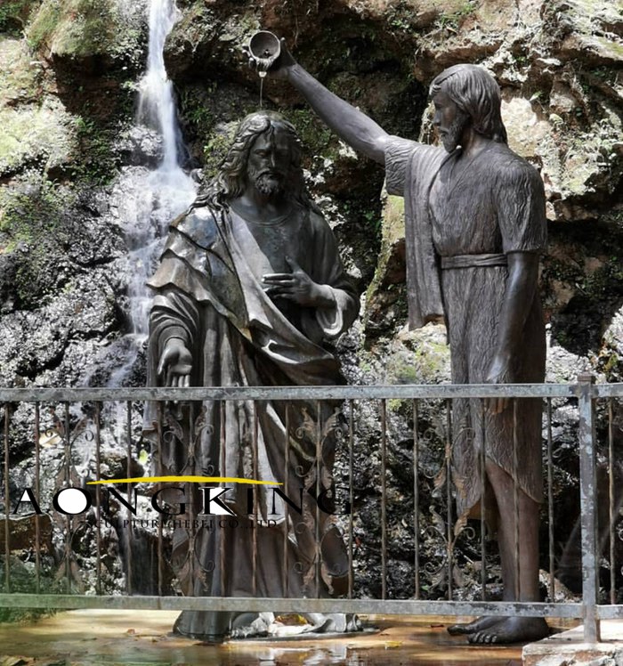 bronze The baptism of Jesus sculpture