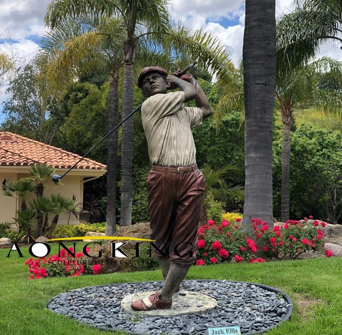 bronze golfer sculpture