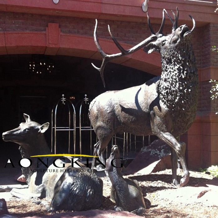 metal deer sculptures