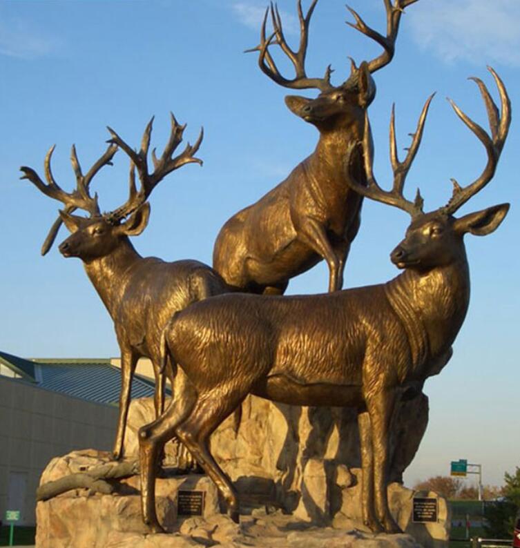modern sculpture deer
