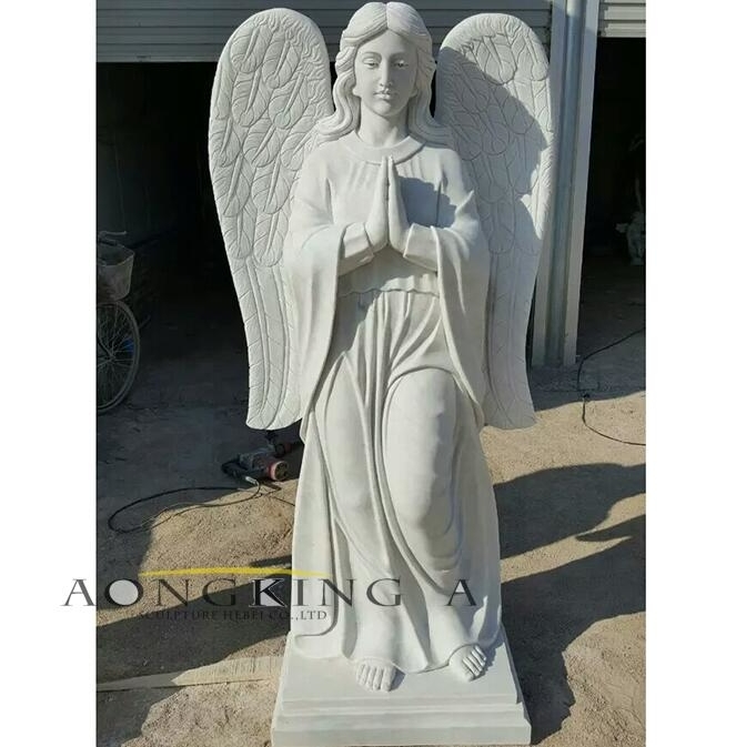 praying angel marble statue