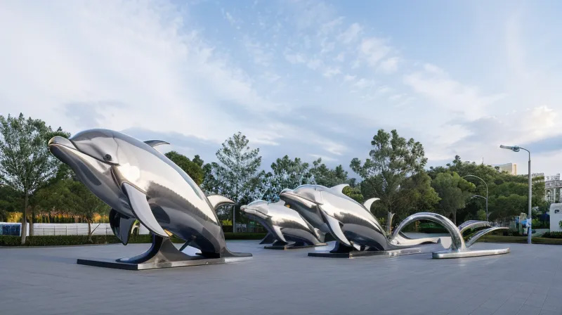 publicmetal dolphin outdoor ornaments statues