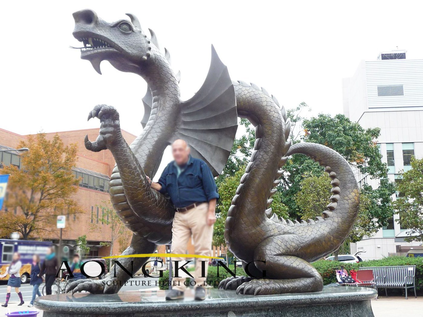 Dragon bronze statue
