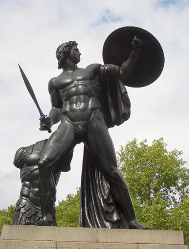 Achilles metal statue