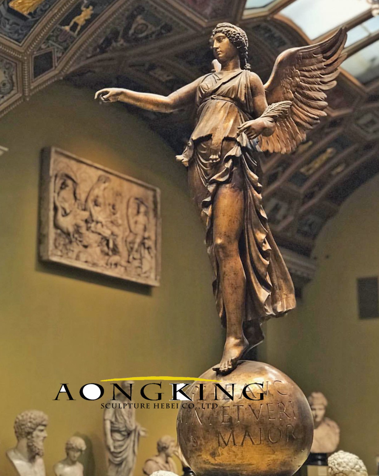 Angel bronze statue opn the ball