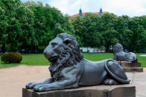 Animal lion statue