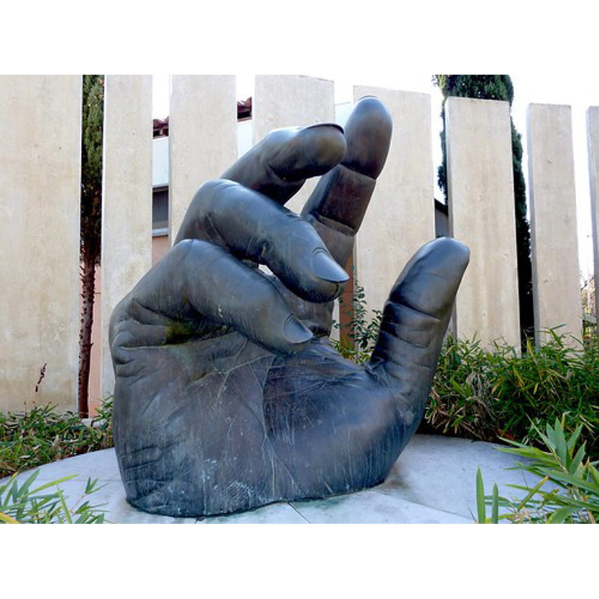 Art abstract half hand bronze statue garden decoration