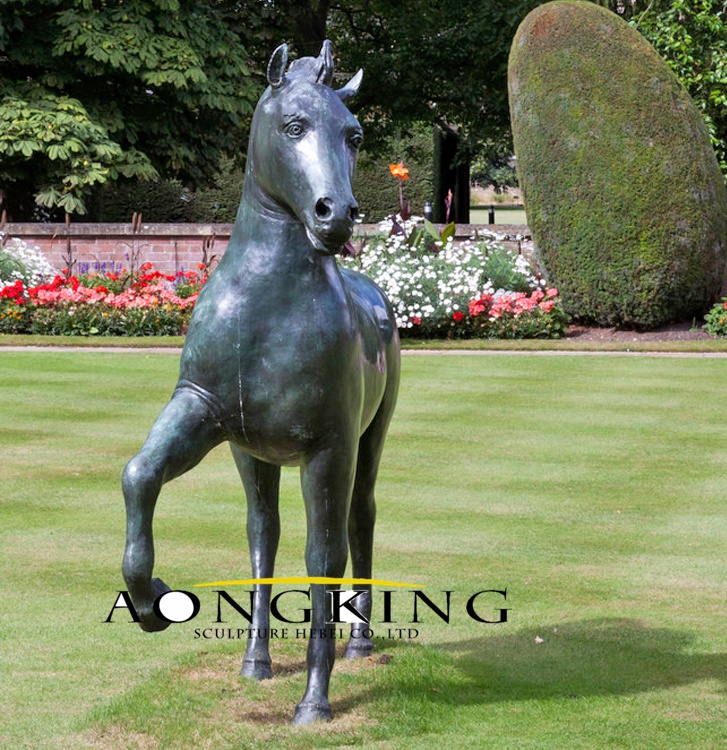 Black copper horse sculpture