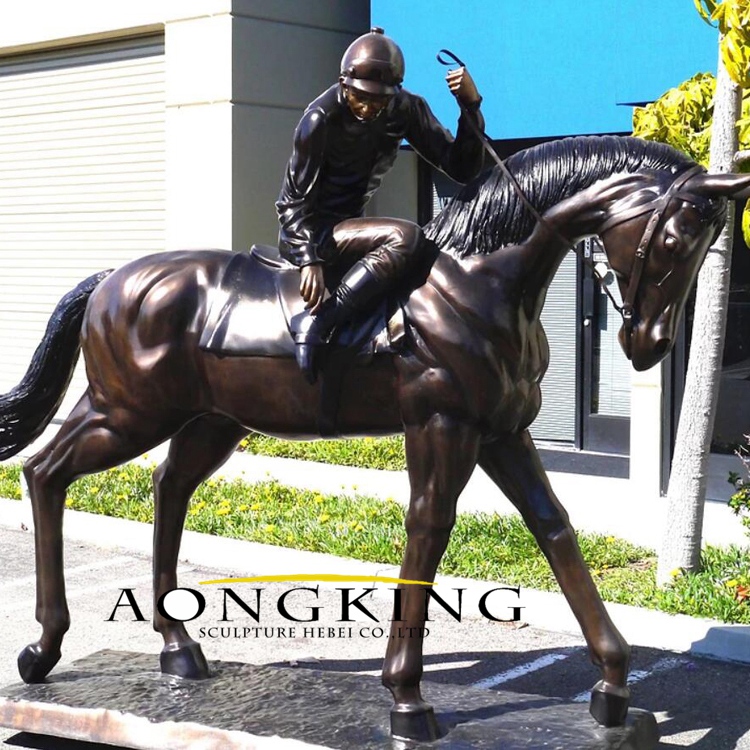 Boy on horse bronze sculpture