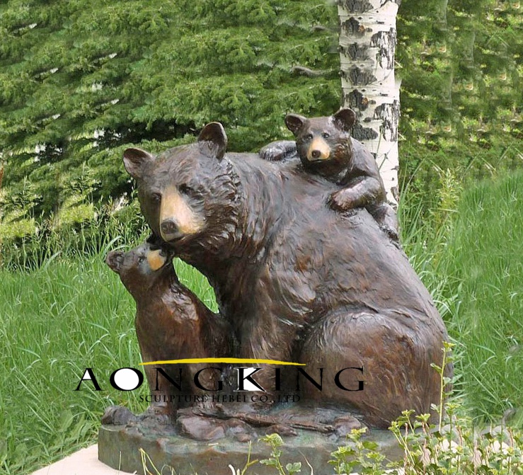Brass bear statue