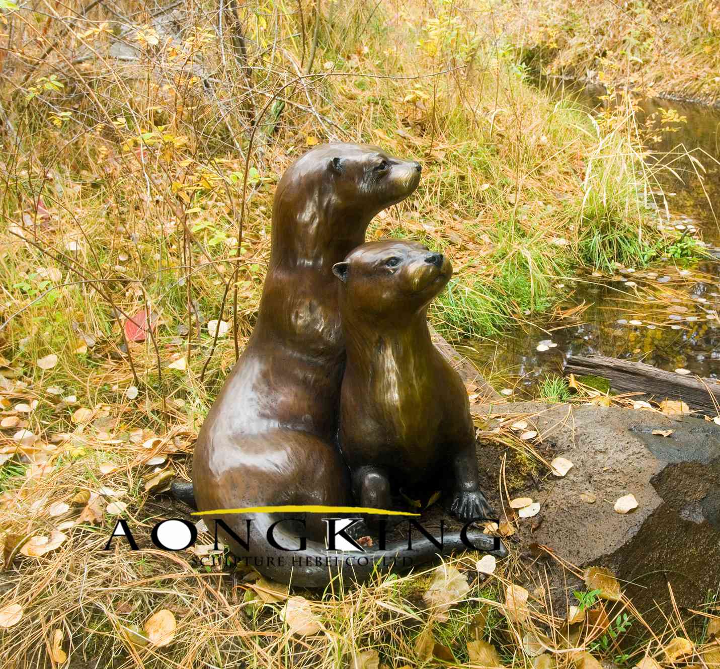 Bronze animals statue