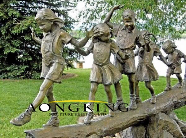 Bronze children statues
