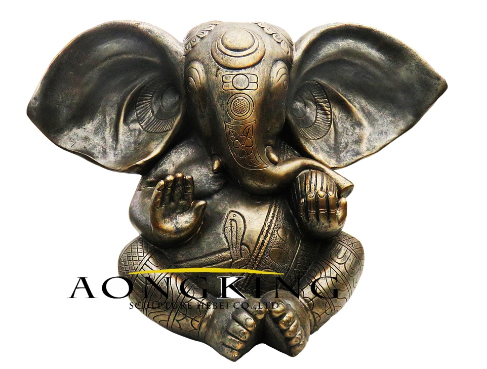 Bronze decoration ganesha metal elephant