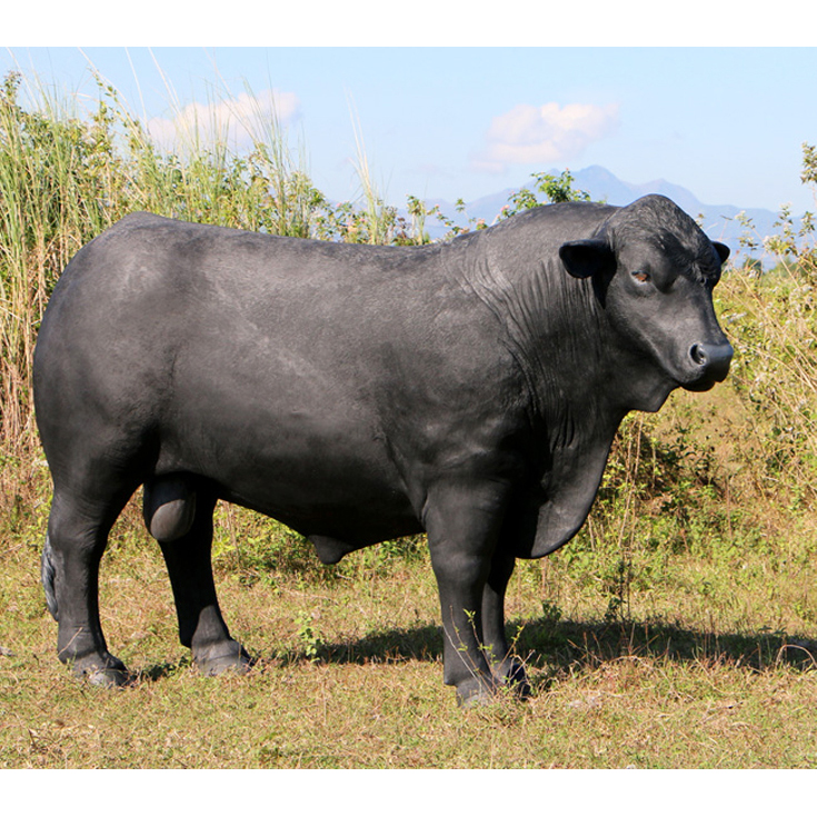 Bronze large size black cow statue
