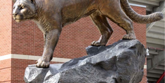 Bronze life size leopard sculpture