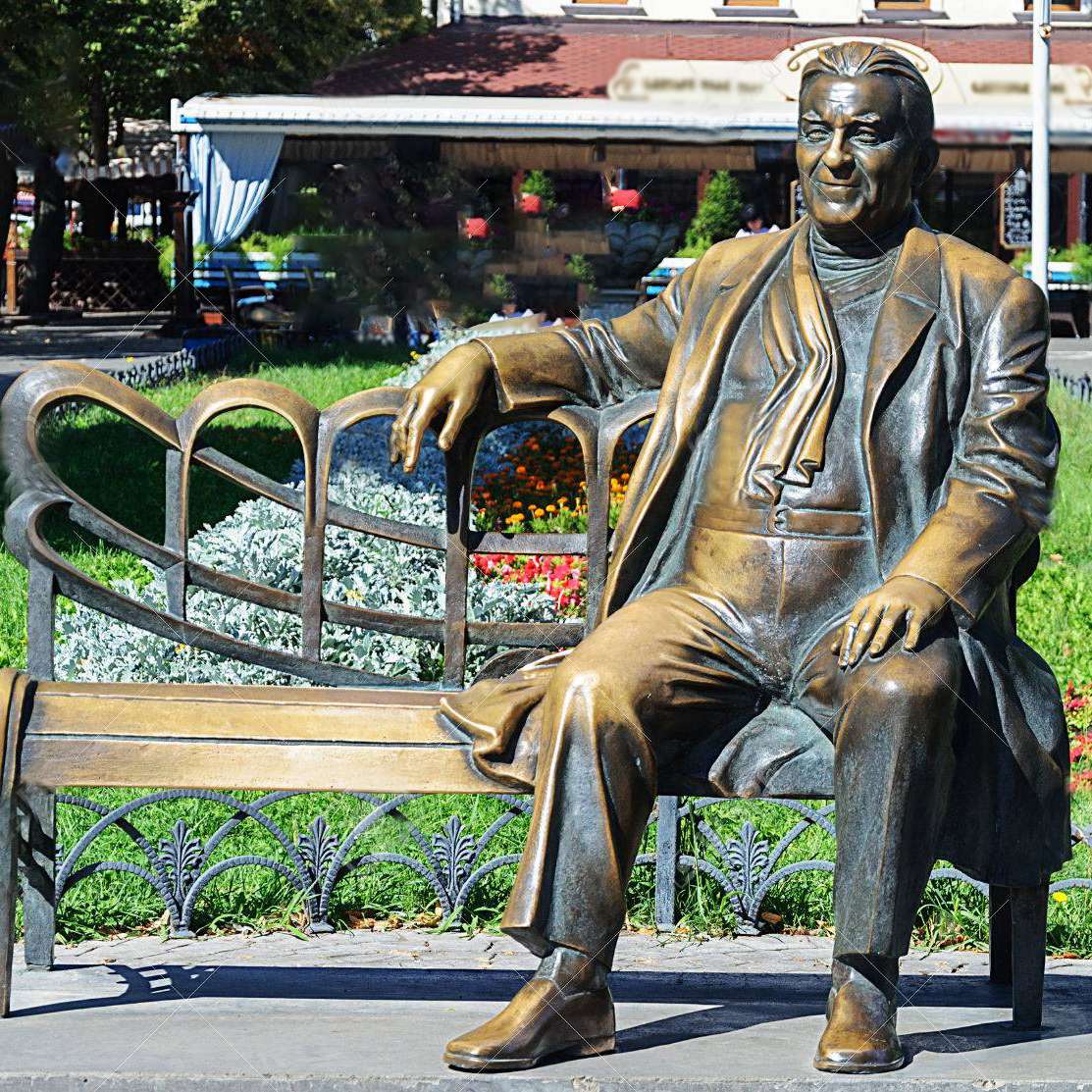 Bronze sculpture of famous artist leonid utesov