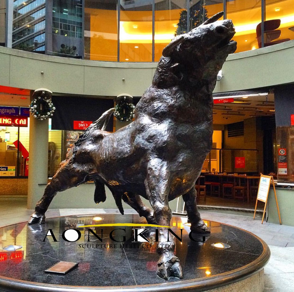 Bronze statue of bull