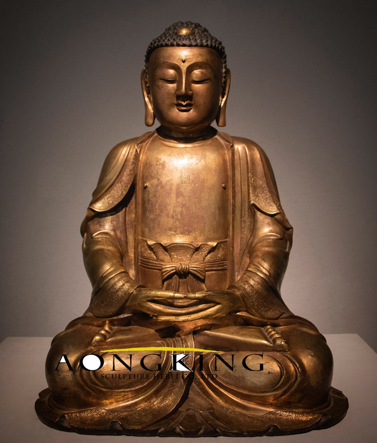 Buddha copper sculpture