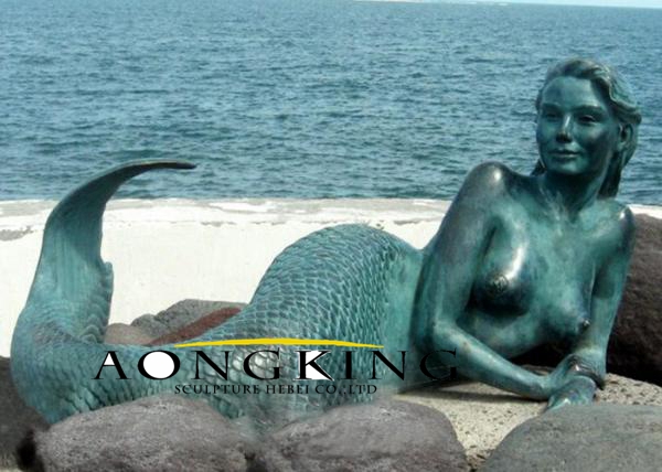 Decoration mermaid outdoor bronze garden sculpture
