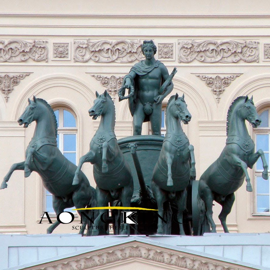 Four horse chariot sculpture