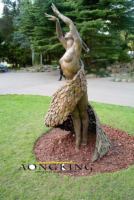 Garden sculpture of dancing girl