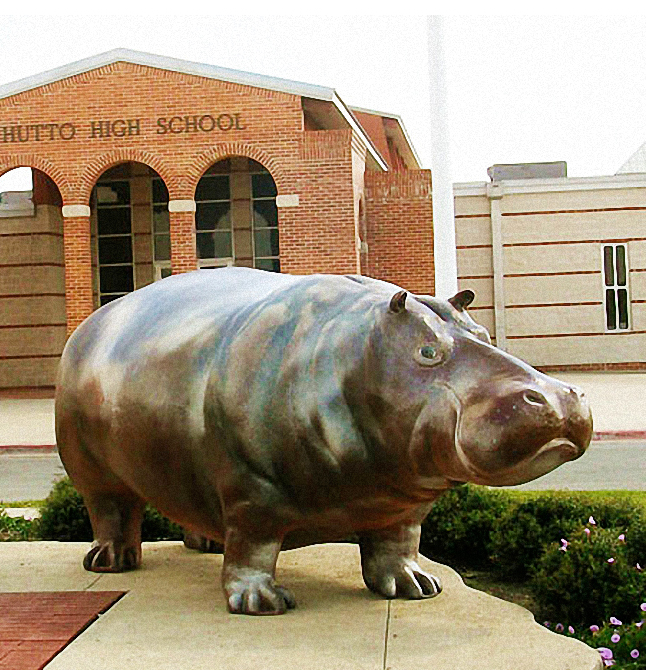 Hippo bronze sculpture