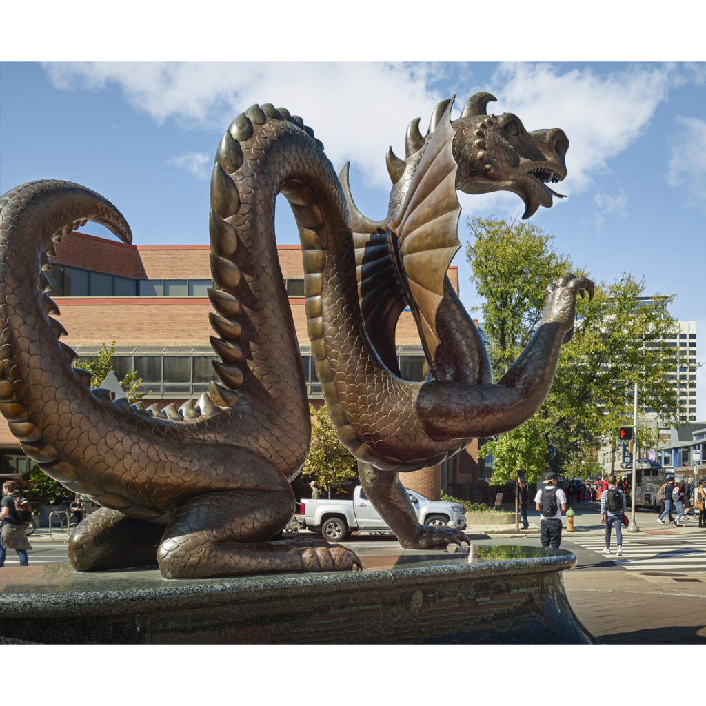 Large size street giant dragon bronze statue