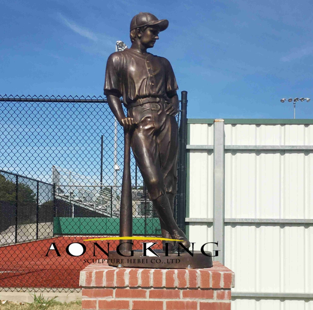 Life size bronze standing sportsman statue