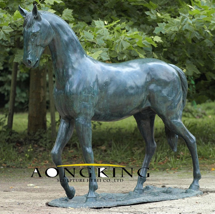 Life size copper horse sculpture