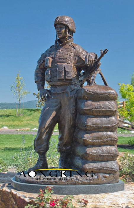 Metal soldier statue