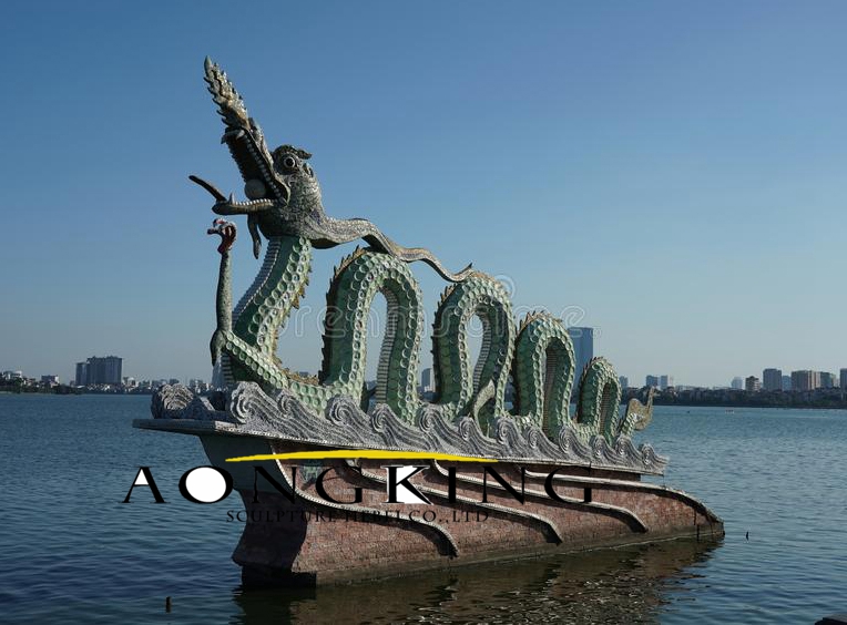 October west lake dragons statue