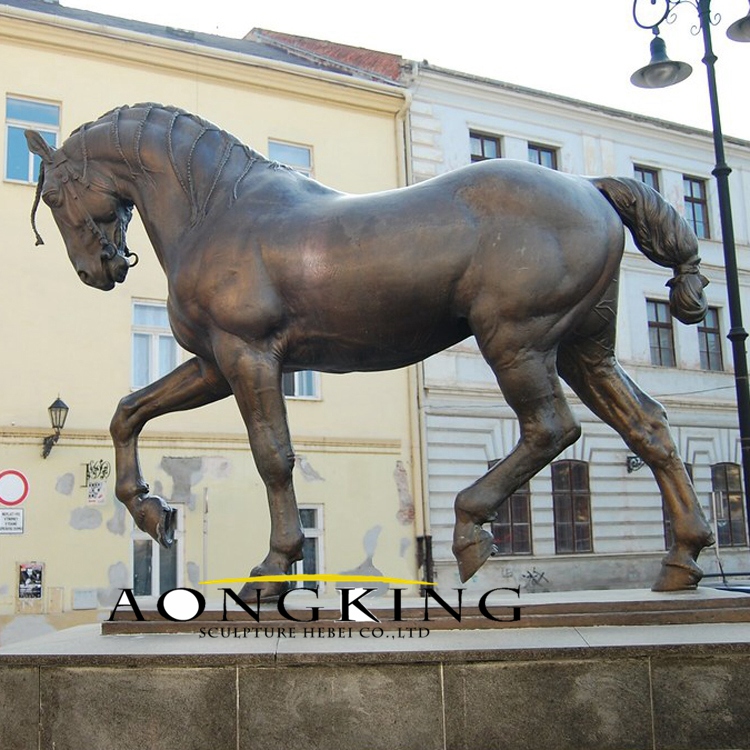 Outdoor garden metal life size standing horse bronze sculpture