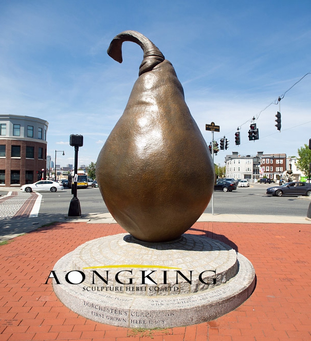 Pear bronze statue