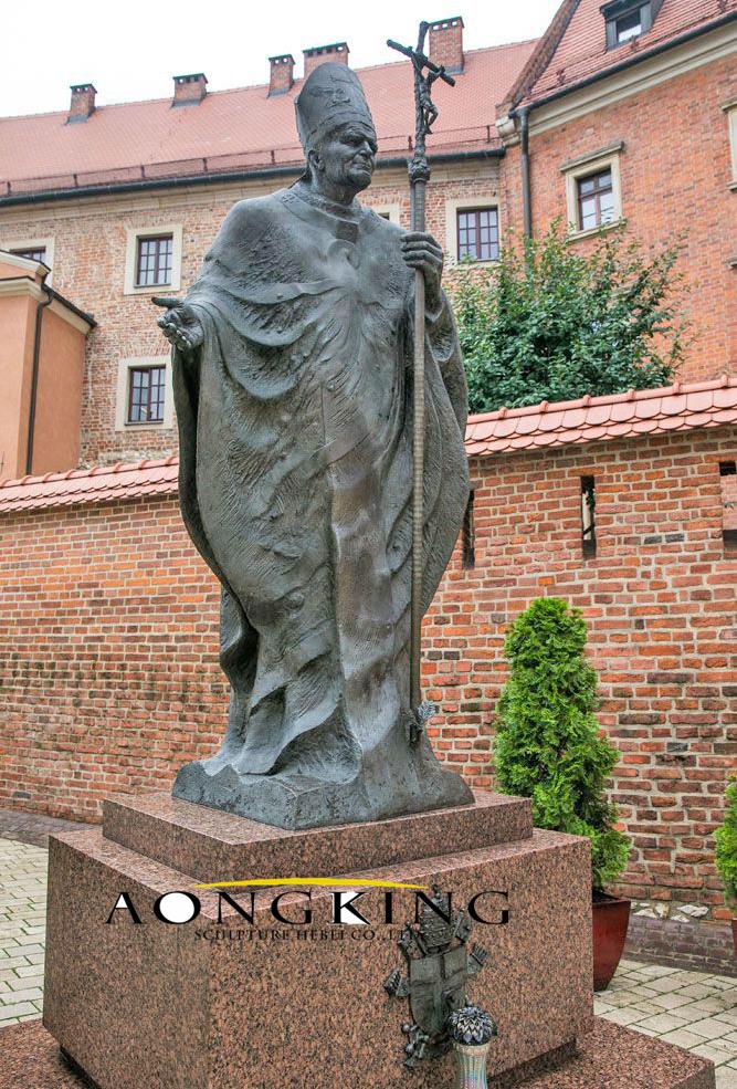 Pope statue copper