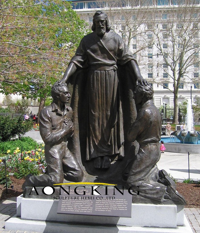 Sculpture restoration of the aaronic priesthood in bronze